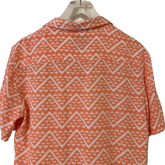 The Nutter by Chubbies Orange & White Patterned Button-Down Shirt - Size Medium - Picture 4 of 6